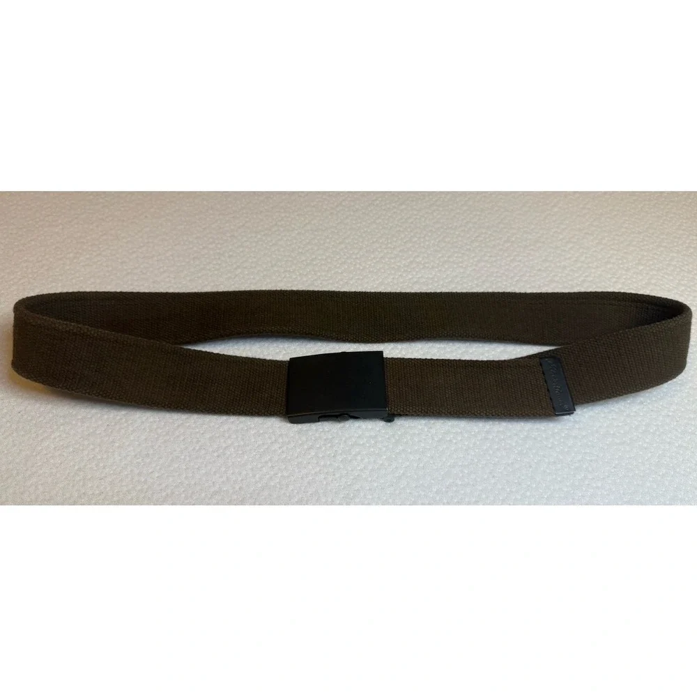 Eddie Bauer Canvas Web Belt Brown Adjustable Metal Buckle Outdoor 40